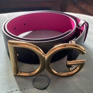 Dolce & Gabbana Women Logo Textured Leather Belt